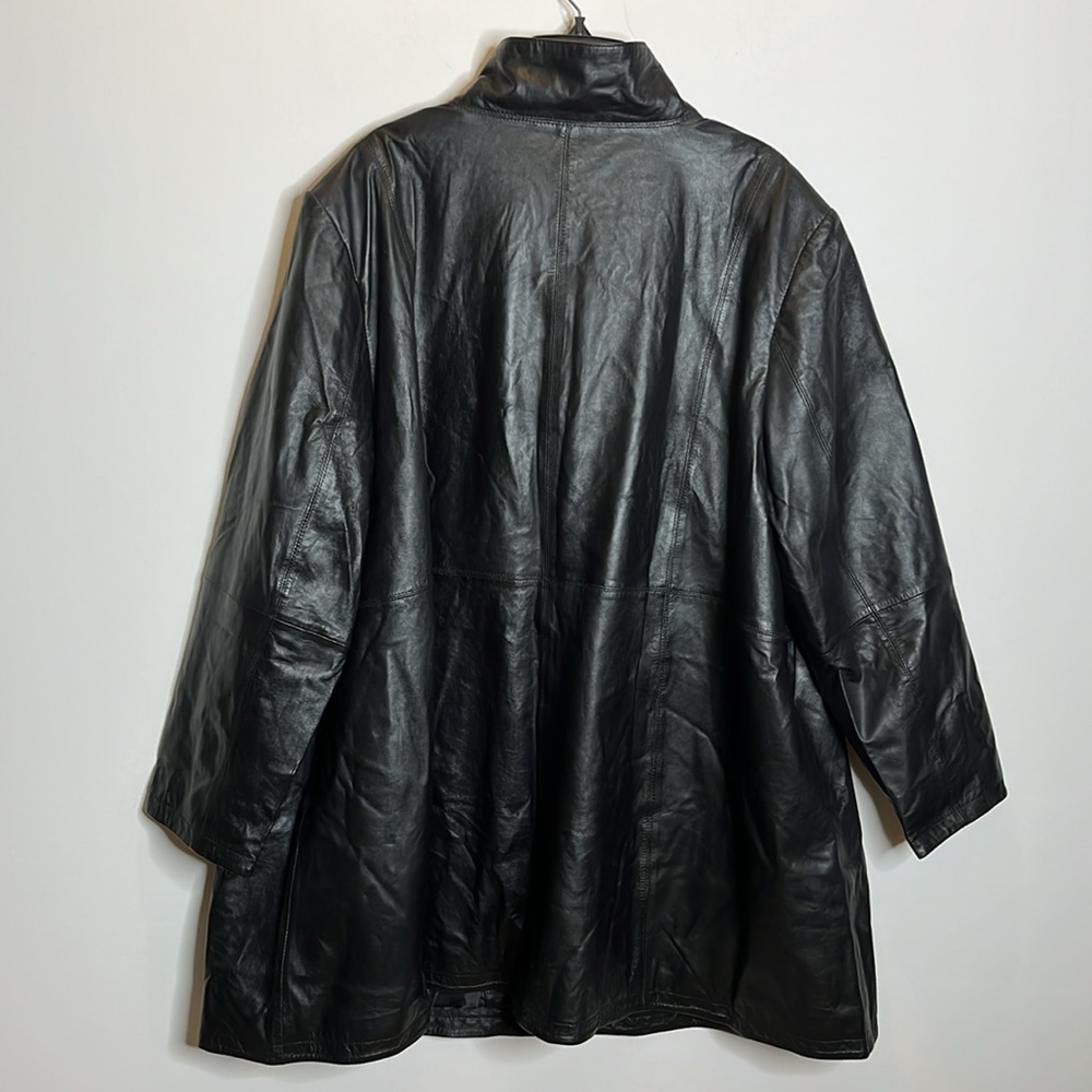NWT WOMAN WITHIN Genuine Leather Swing Coat SIZE 26/28 - Picture 7 of 9